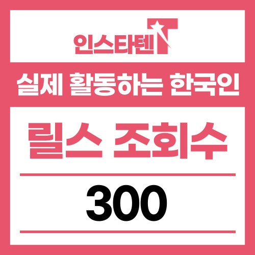 실제 활동하는 한국인 릴스 조회수 300개