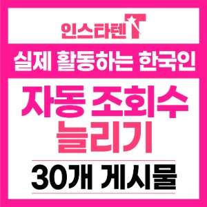 한국인 동영상 자동조회수 신규게시물 30개