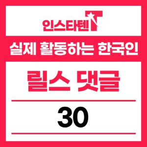 실제 활동하는 한국인 릴스 댓글 30개