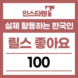 실제 활동하는 한국인 릴스 좋아요 100개