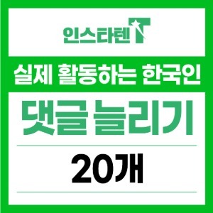 실제 활동하는 한국인 댓글 20개