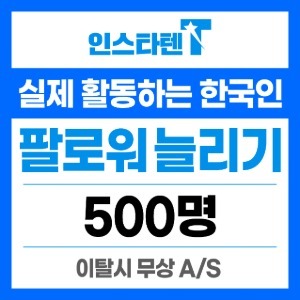실제 활동하는 한국인 팔로워 500명